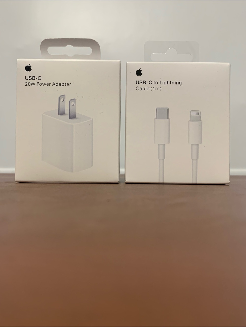 Apple White Accessory Boxes — Pair of Packaged Chargers